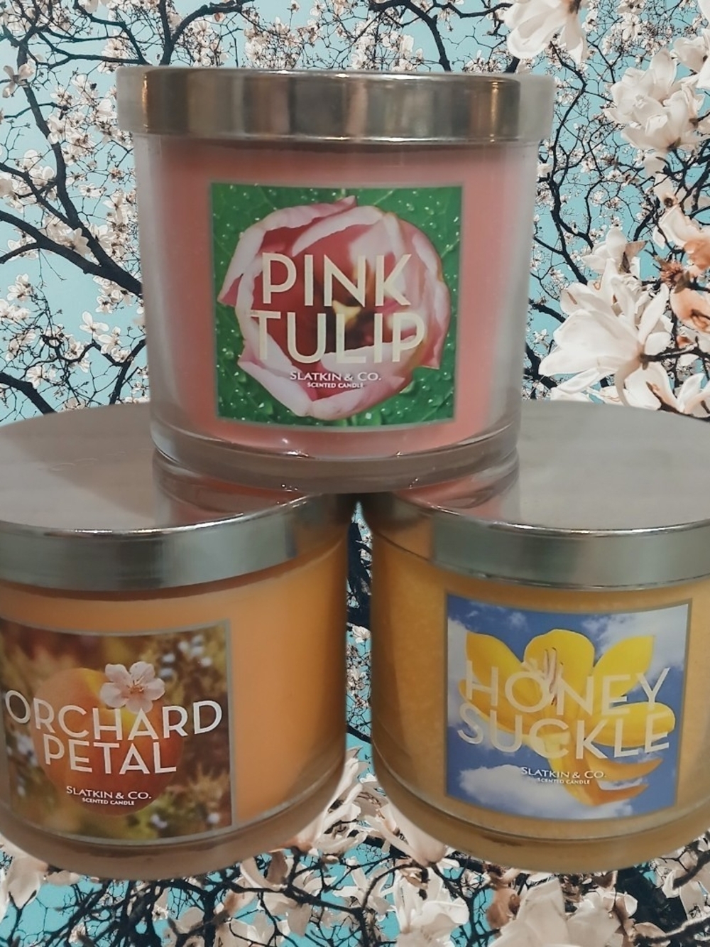 Slatkin & Co. Pink Tulip Scented Candle - Pink Jar